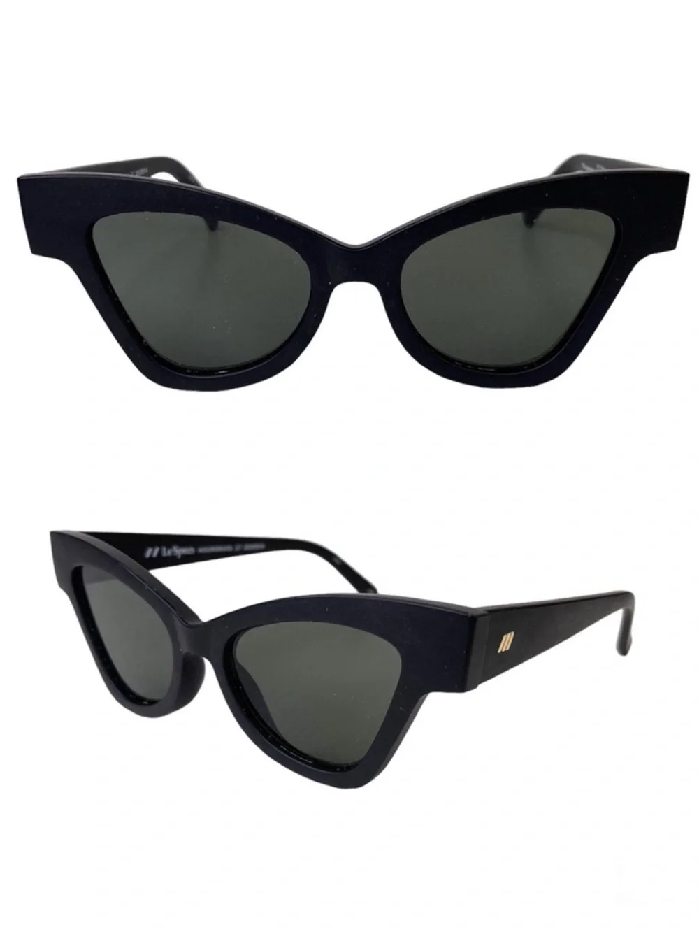 LE SPECS Hourgrass NEW Black Matte Cat Eye Sunglasses